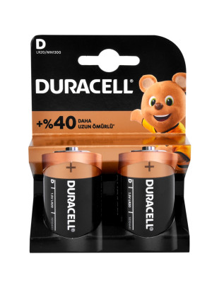 Duracell Alkalin Büyük Boy D Pil 2li