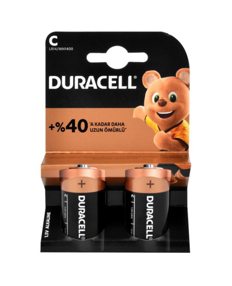 Duracell Alkalin  Orta Boy C Pil 2li