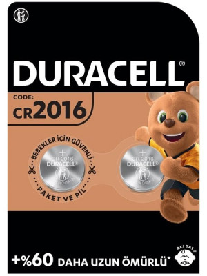 Duracell CR2016 3V Lityum Pil 2'li Paket Duracell CR2016 3V Lityum Pil 2'li Paket