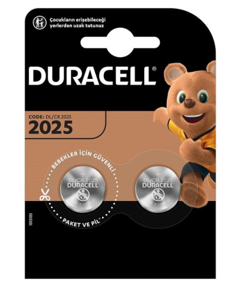 Duracell CR2025 3V Lityum Pil 2'li Paket