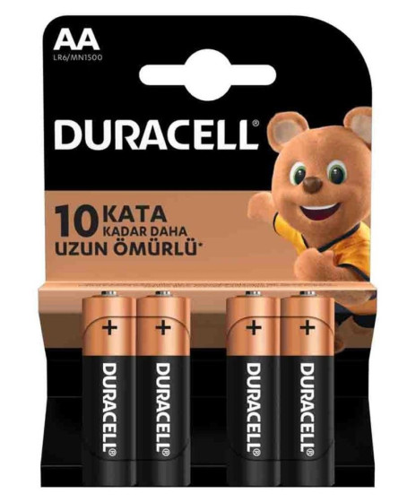 Duracell LR6 AA Alkalin Kalem Pil 4'lü Paket