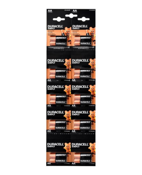 Duracell Simply İnce Kalem Pil Alkaline AAA 20li Kartela