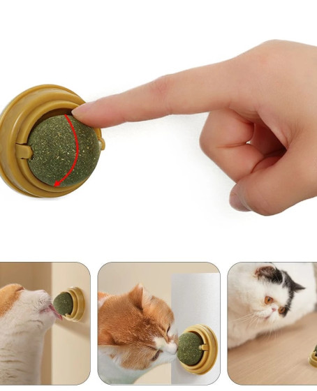 Duvara Yapışan Dönen Kedi Nanesi Cat Oyun Topu Doğal Kedi Oyuncağı Duvara Yapışan Dönen Kedi Nanesi Cat Oyun Topu Doğal Kedi Oyuncağı