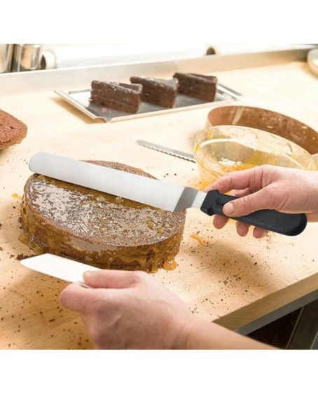 Eğik Pasta Sıvama Spatulası Metal 33 Cm