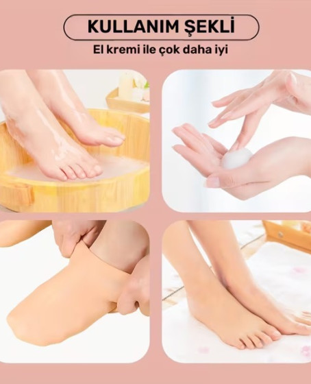 Ekstra Kalın Silikon Jel Ayak Nemlendirici Çorap