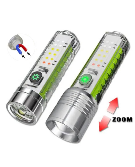 El Feneri 8 Mod Şarjlı Fosforlu Mıknatıslı Led El Feneri