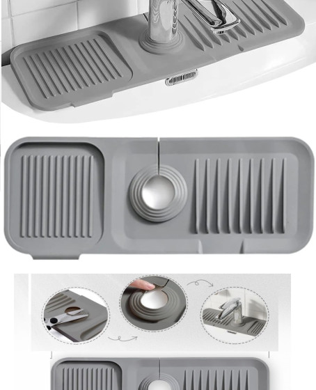 Elastik Mutfak Banyo Musluk Matı Düzenleyici Kaydırmaz Taban Organizer Lavabo Kenar Matı Elastik Mutfak Banyo Musluk Matı Düzenleyici Kaydırmaz Taban Organizer Lavabo Kenar Matı