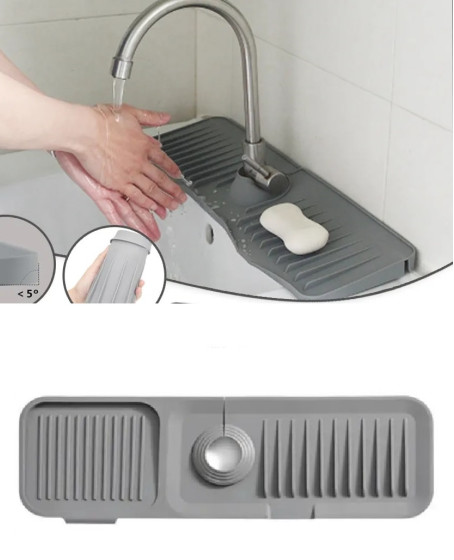 Elastik Mutfak Banyo Musluk Matı Düzenleyici Kaydırmaz Taban Organizer Lavabo Kenar Matı Elastik Mutfak Banyo Musluk Matı Düzenleyici Kaydırmaz Taban Organizer Lavabo Kenar Matı