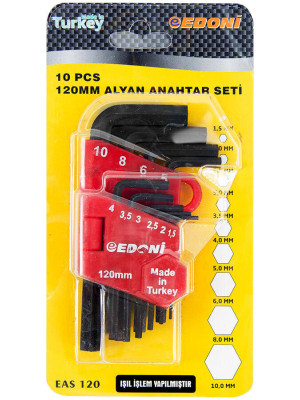Eltos Edoni 120 mm 10 Parça Alyan Seti Siyah