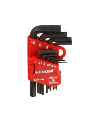 Eltos Edoni 120 mm 10 Parça Alyan Seti Siyah Eltos Edoni 120 mm 10 Parça Alyan Seti Siyah