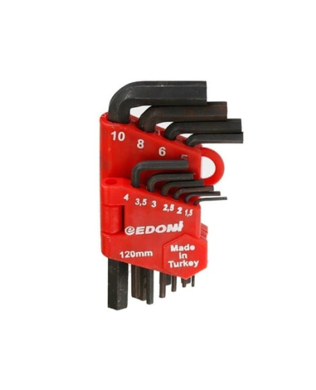 Eltos Edoni 120 mm 10 Parça Alyan Seti Siyah Eltos Edoni 120 mm 10 Parça Alyan Seti Siyah