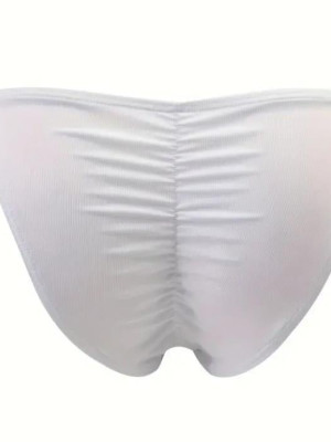 Erkek Beyaz Büzgülü Slip İç Giyim