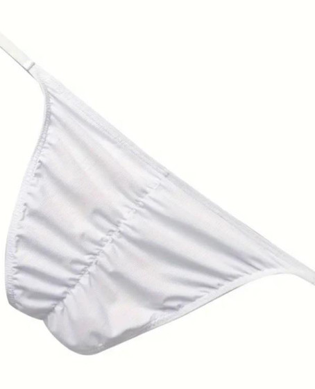 Erkek Beyaz Büzgülü Slip İç Giyim