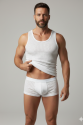 Erkek Beyaz File Tank Top Boxer Takımı