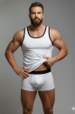 Erkek Beyaz Tank Top Boxer Takım Erkek Beyaz Tank Top Boxer Takım