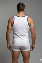 Erkek Beyaz Tank Top Boxer Takım Erkek Beyaz Tank Top Boxer Takım