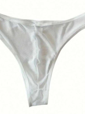 Erkek Biyeli Beyaz Transparan Brazillian Slip