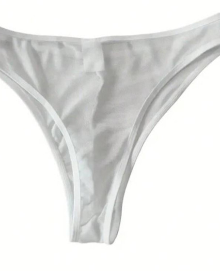 Erkek Biyeli Beyaz Transparan Brazillian Slip