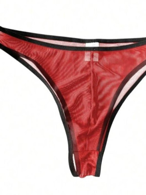 Erkek Biyeli Kırmızı Transparan Brazillian Slip