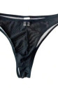Erkek Biyeli Siyah Transparan Brazillian Slip