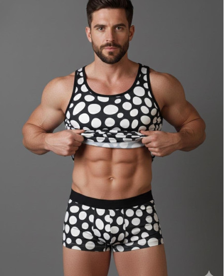 Erkek Desenli Tank Top Boxer Takımı