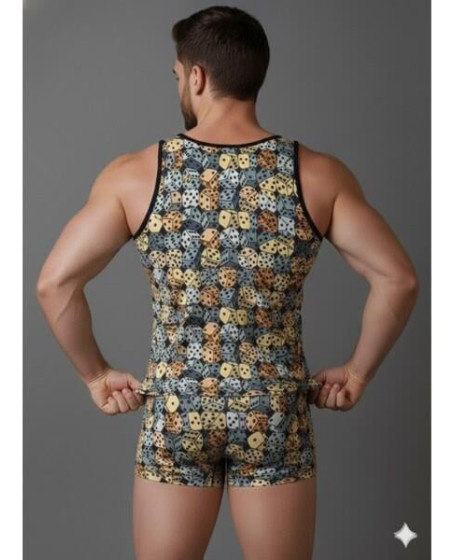 Erkek Desenli Tank Top Boxer Takımı