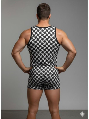 Erkek Desenli Tank Top Boxer Takım Erkek Desenli Tank Top Boxer Takım
