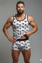 Erkek Desenli Tank Top Boxer Takım