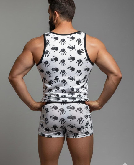 Erkek Desenli Tank Top Boxer Takım