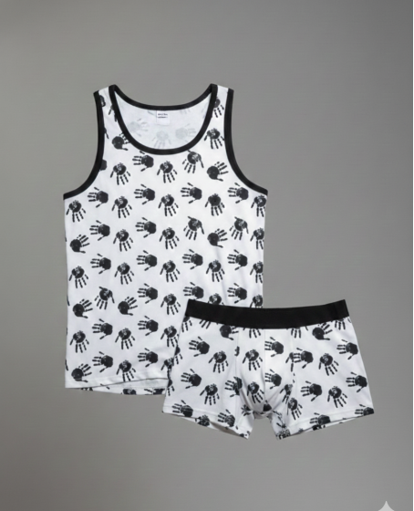 Erkek Desenli Tank Top Boxer Takım