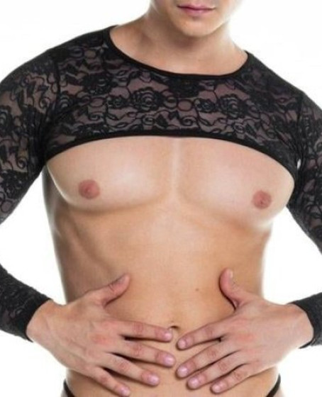 Erkek Fantezi Dantel Crop Erkek Fantezi Dantel Crop