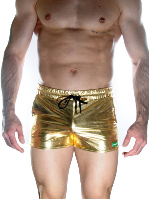 Erkek Gold Lame Short