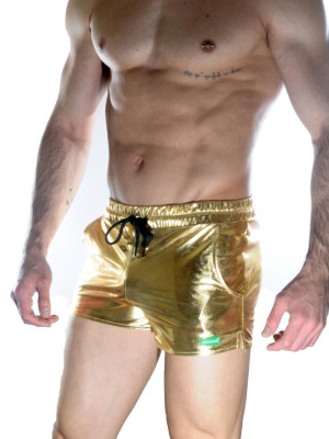 Erkek Gold Lame Short