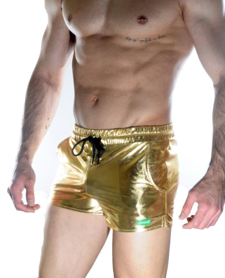 Erkek Gold Lame Short