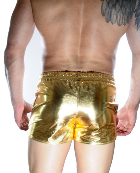Erkek Gold Lame Short