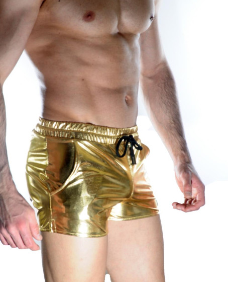Erkek Gold Lame Short