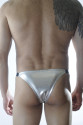 Erkek Gümüş Lame Brazillian Slip