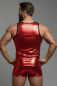 Erkek Kırmızı Lame Tank Top Boxer Takımı