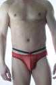Erkek Kırmızı Tül Fantezi Slip İç Çamaşırı