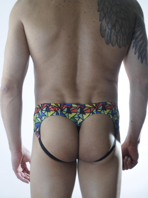 Erkek Renkli Desenli Fantezi Jockstrap Erkek Renkli Desenli Fantezi Jockstrap