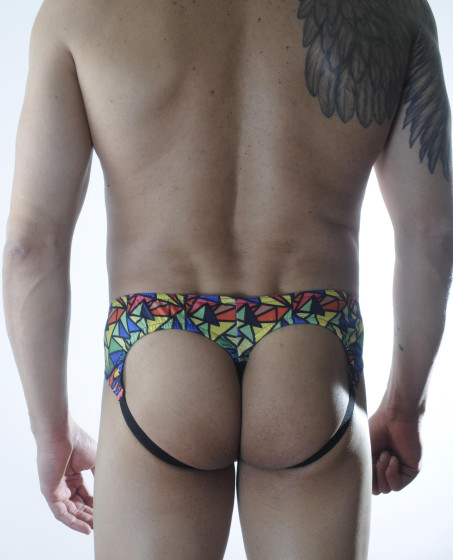 Erkek Renkli Desenli Fantezi Jockstrap Erkek Renkli Desenli Fantezi Jockstrap
