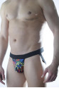 Erkek Renkli Desenli Jockstrap İç Giyim