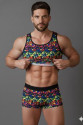 Erkek Renkli Tank Top Boxer Takımı