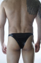 Erkek Siyah Lame Brazillian Slip İç Çamaşırı