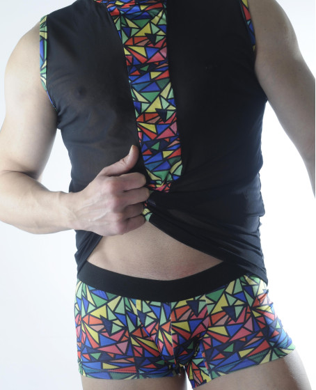 Erkek Transparan Renki Atlet Boxer Takımı Erkek Transparan Renki Atlet Boxer Takımı