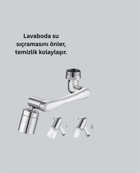 Esnek 1080° Musluk Başlığı 3 Eklemli Hareketli Su Modlu Lavabo Aparatı Esnek 1080° Musluk Başlığı 3 Eklemli Hareketli Su Modlu Lavabo Aparatı