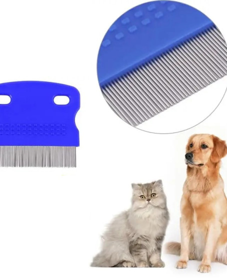 Evcil Hayvan Bakım Tarağı – Kedi Köpek Tavşan İnce Dişli Bit Pire Tarağı
