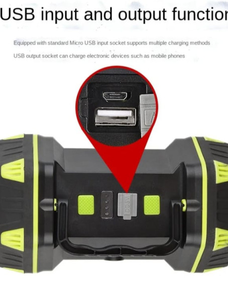 F.B.I F-262 Yeni Güçlü Çift Taraflı Taşınabilir Spot Ve Işıldak USB Powerbank Şarjlı Fener