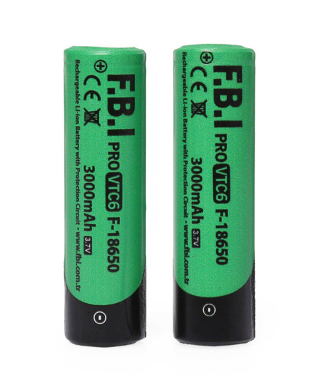 F.B.I VTC6 18650 3.7V 3000mAh 30A Li-ion Şarjlı Pil + Pil Taşıma Kutusu 2'li SET