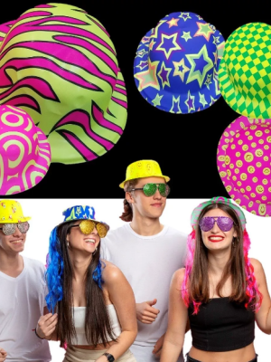 Farklı Desenlerde Plastik Neon UV Işık Parti Şapkası 1 Adet Farklı Desenlerde Plastik Neon UV Işık Parti Şapkası 1 Adet